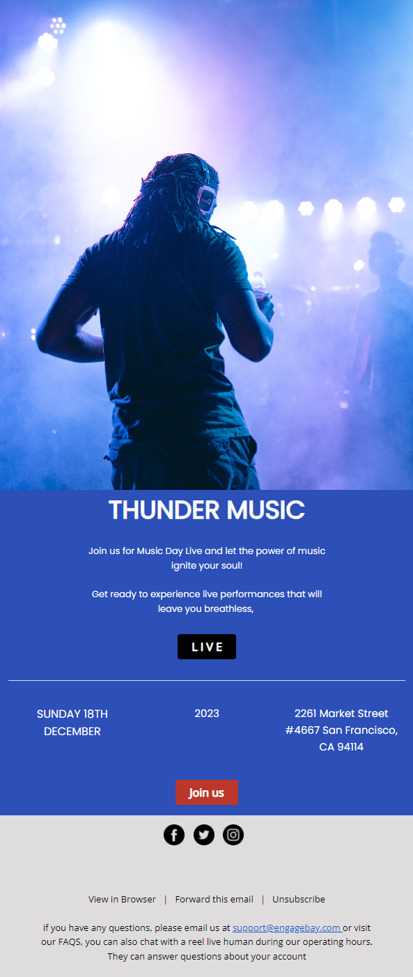 Email Template for music