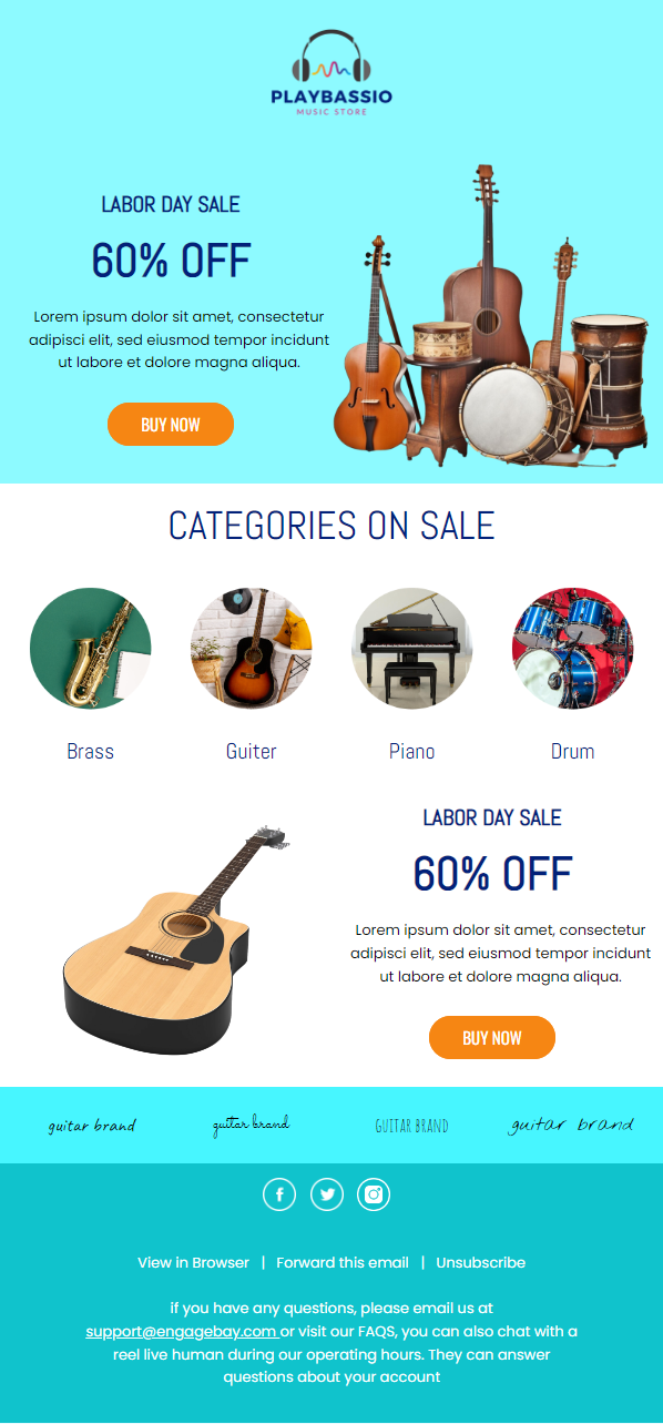 Email template for music