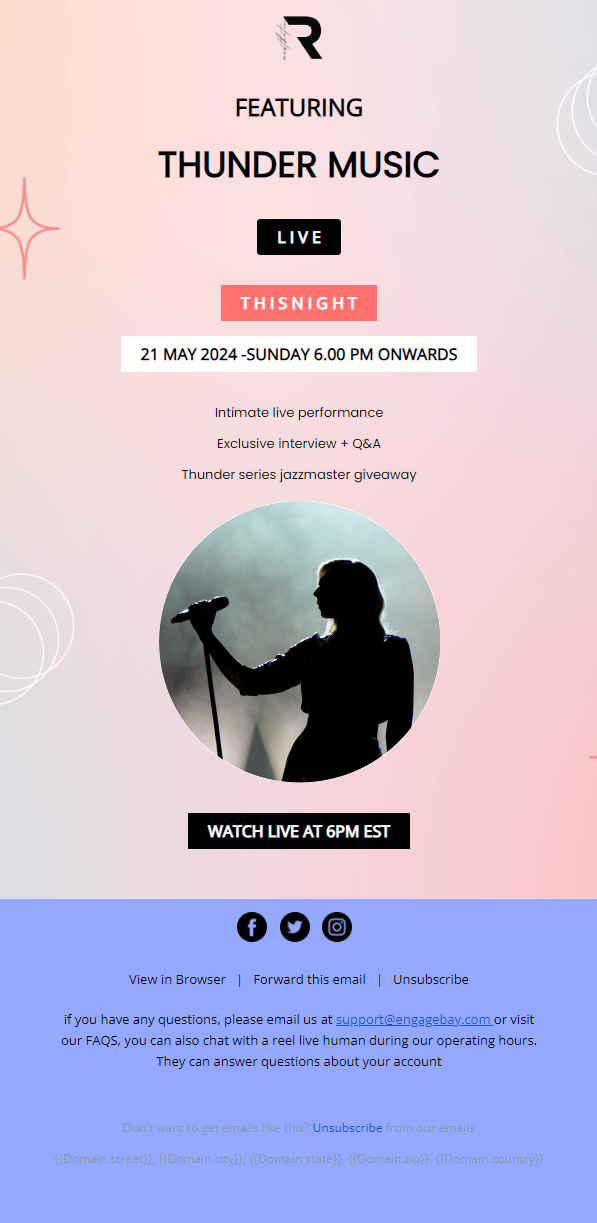 email template for music brand