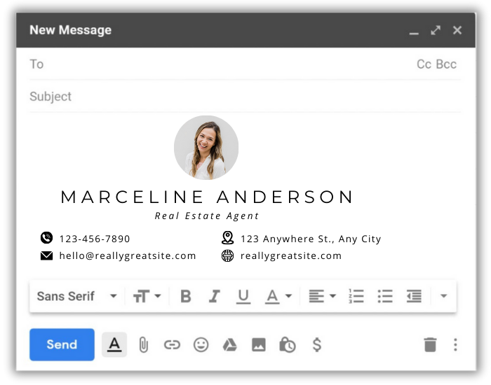 Woman email template