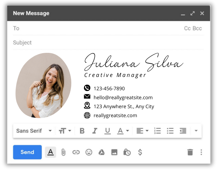 Woman email template