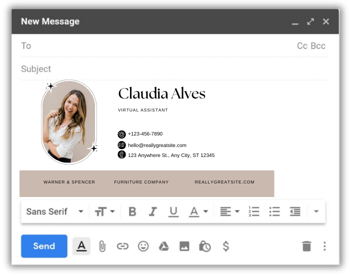 Woman email template