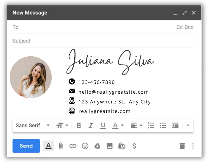 Woman email template