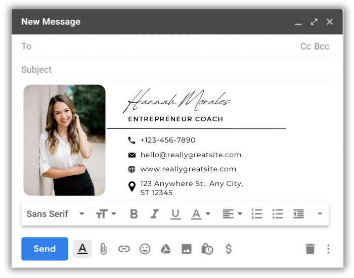 Woman email template