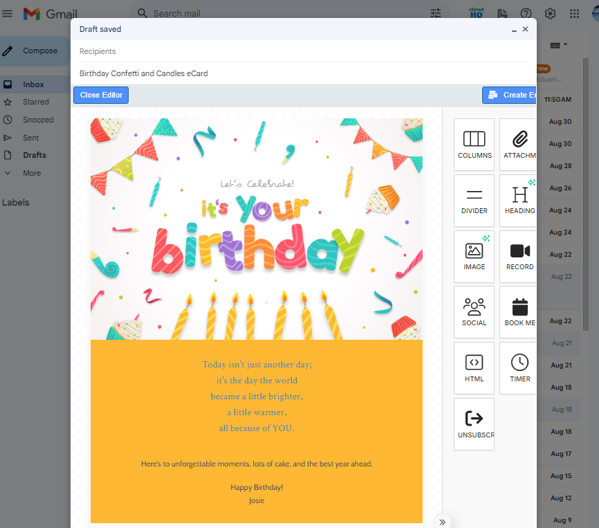 email template in gmail