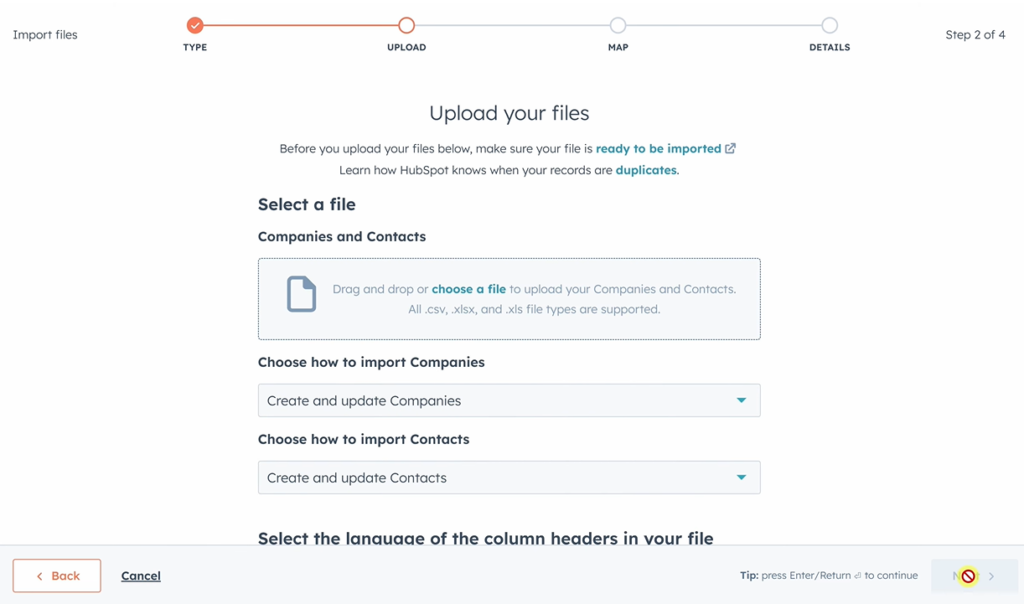 import file in hubspot