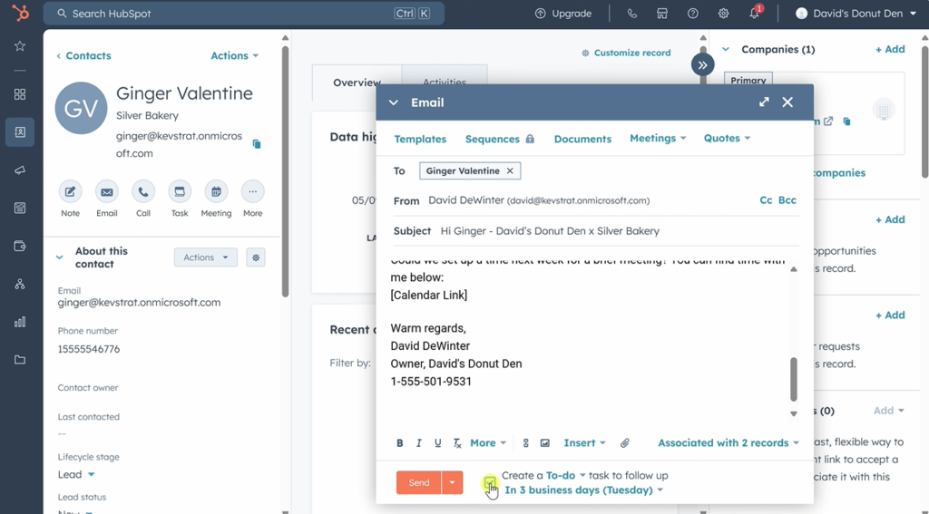 send and manage email in hubspot