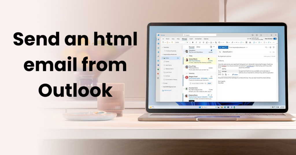 Send an html email from outlook