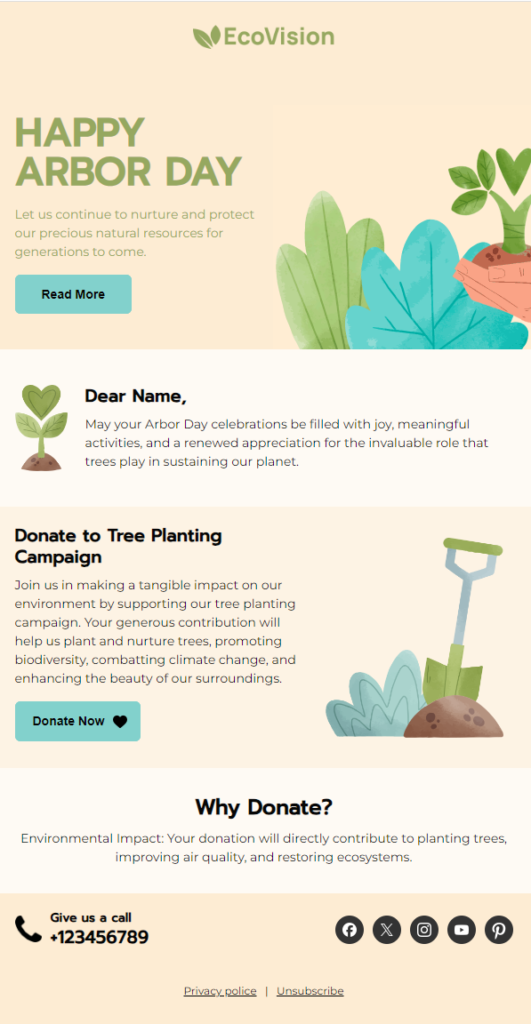 Fundraising email template